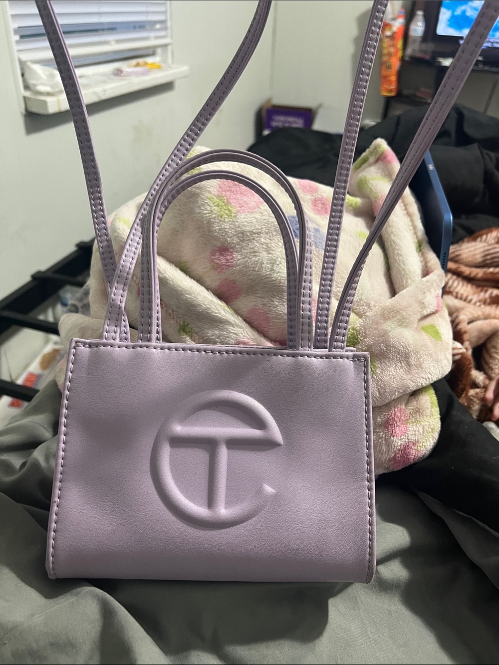 Telfar Small lavender Mini Shopper with Logo. - Picture 3 of 4
